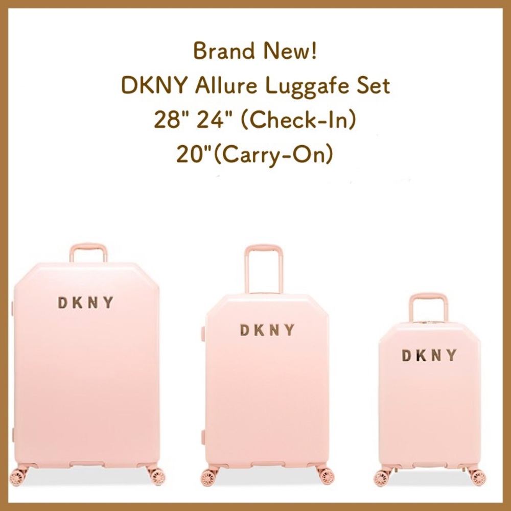 Brand New ❤️ very rare baby pink DKNY suitcase set